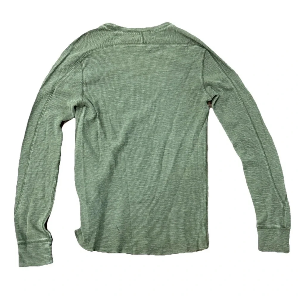 Ralph Lauren Double RL Sage Green Long Sleeve Thermal Waffle Knit Medium - Picture 3 of 3